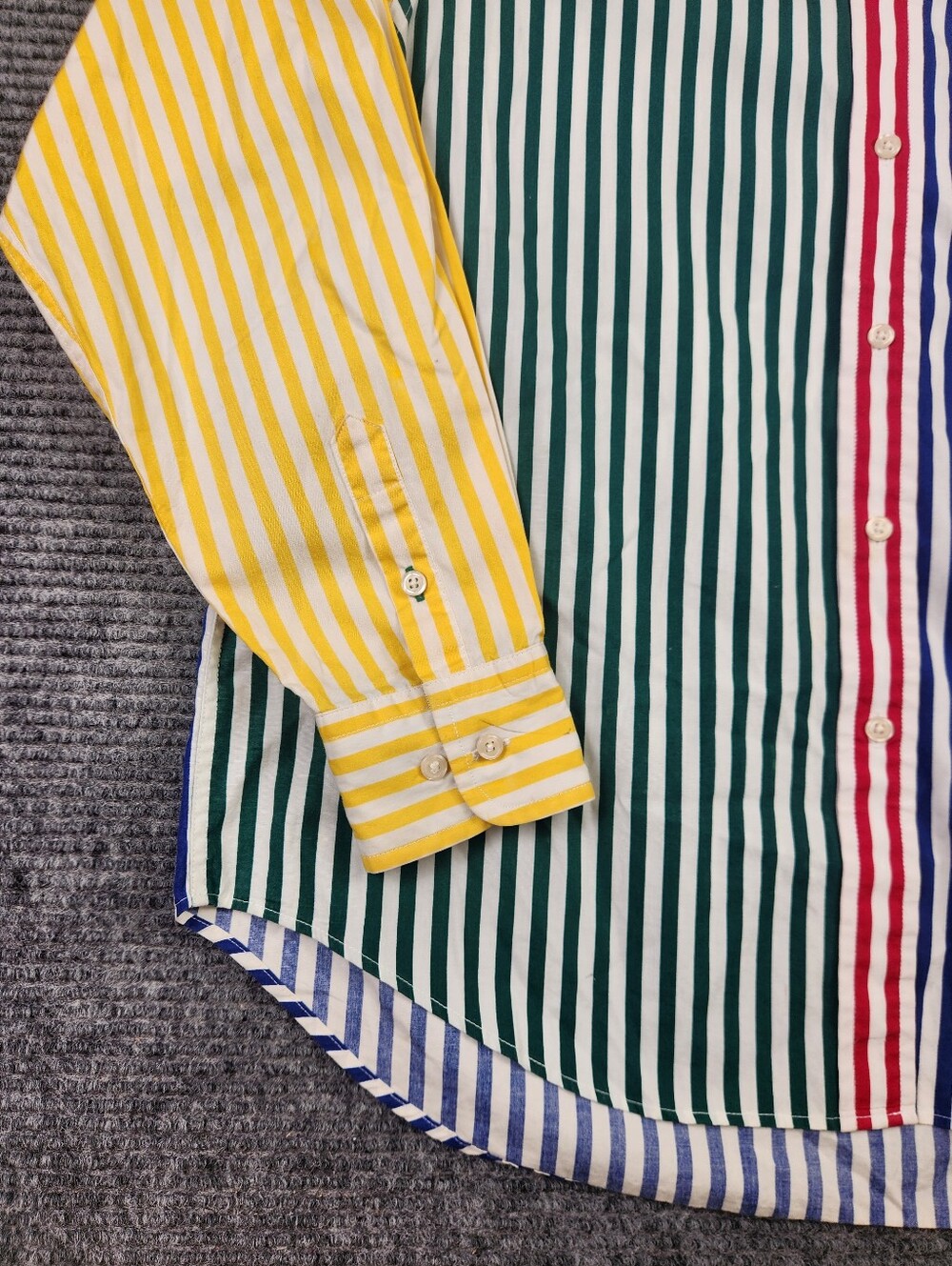 Tommy Hilfiger Women’s Vintage 1990's Colorblock Pinstripe Button Up Shirt Sz 8 - Picture 2 of 13